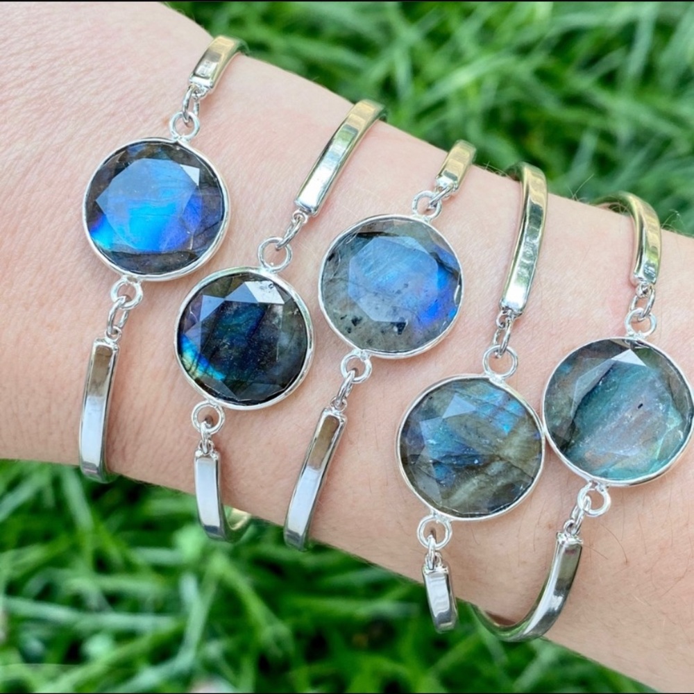 1 Left! Brilliant Labradorite Crystal Bracelet - Picture 2 of 8